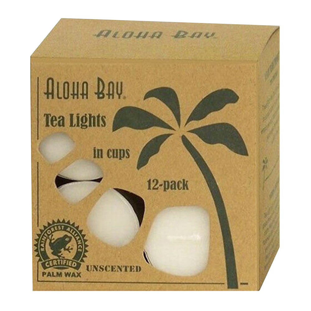 Aloha Bay Unscented Tea Light Red Candles With Glass, 0.7 Oz